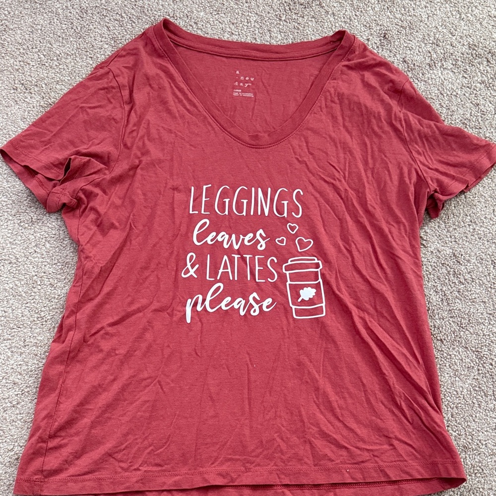 a new day Maroon V-Neck Tee